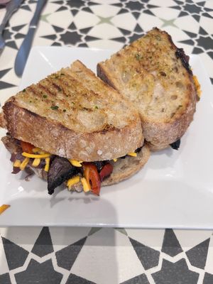 Mushrooms sandwich made vegan way   at Mojo Market in Buffalo