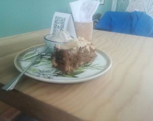 Banana bread with icecream stracciatella at Casa Hoja in Pereira