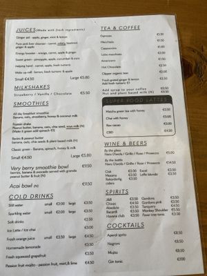 Drinks menu December 2023  at Crudo in St Julians