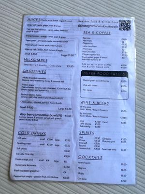 Menu December 2025 at Crudo in St Julians