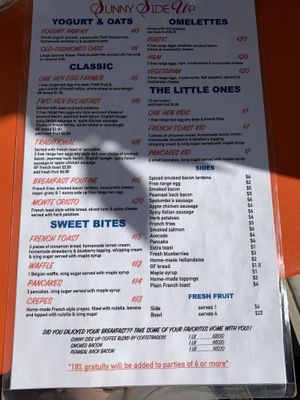 Menu 2  at SUNNY SIDE UP in Cochrane