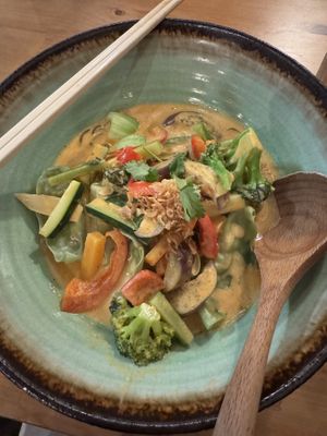 Veggie Dumpling Red Chili Curry Ramen   at Ichi Togarashi in Naples