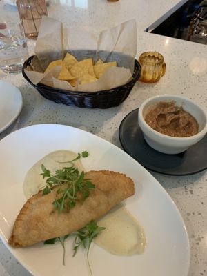 Sikil pak and ropa vieja empanada  at La Semilla in Atlanta