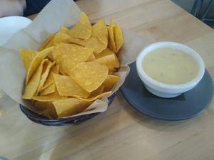 Queso dip and chips at La Semilla in Atlanta