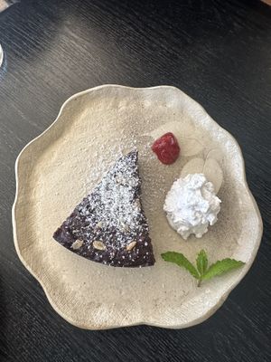 Vegan coconut cream chocolate cake !  at THE SPOT in Niigata