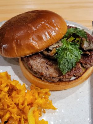 Mushroom burger #Veganuary at Kusaki - Pop-up in Los Angeles