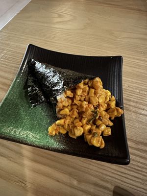 Sweet corn hand roll  at Kusaki - Pop-up in Los Angeles