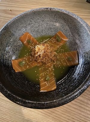 salmon sashimi  at Kusaki - Pop-up in Los Angeles