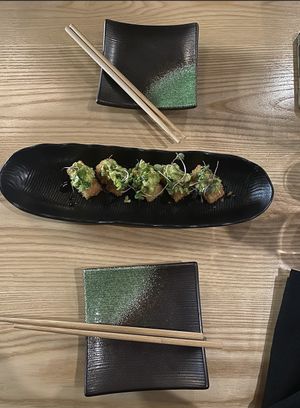 avocado crispy rice  at Kusaki - Pop-up in Los Angeles