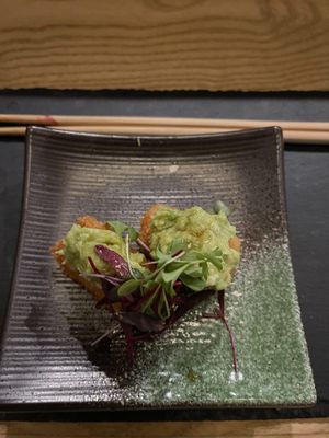 Avocado crunchy rice  at Kusaki - Pop-up in Los Angeles