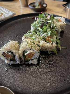 Salmon and “cream cheese” very yum   at Kusaki - Pop-up in Los Angeles