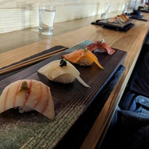 Chef's Nigiri tasting sampler. The flavors were amazing! at Kusaki - Pop-up in Los Angeles
