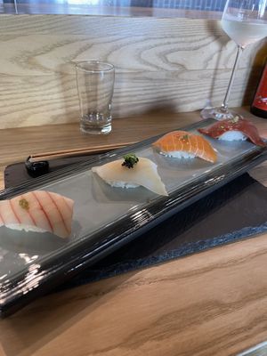 Nigiri sushi - sailfish, calamari, salmon, tuna  at Kusaki - Pop-up in Los Angeles