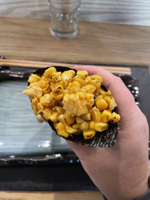 Sweet corn hand roll  at Kusaki - Pop-up in Los Angeles