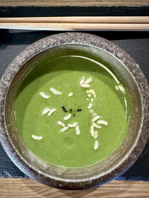 Chilled Edamame Soup  at Kusaki - Pop-up in Los Angeles