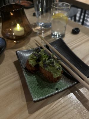Avocado crispy rice- comes with 4  at Kusaki - Pop-up in Los Angeles