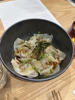 Maitake wontons  at Kusaki - Pop-up in Los Angeles