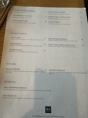 Menu  at Kusaki - Pop-up in Los Angeles