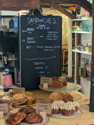 Menu board at Grain & Hearth in Faversham