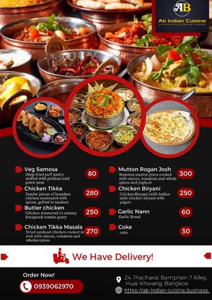 ทุกคนสามารถสั่งอาหารจากร้านอาหารของเราได้ที่ Grab ครับ

https://grab.onelink.me/2695 at AB Indian Cuisine in Bangkok