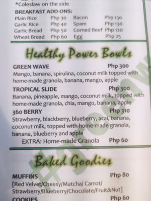 Bowls menu #Veganuary at Green Waves Cafe in Siargao