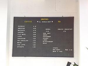 Drinks menu #Veganuary at Shop from Crisis in North London