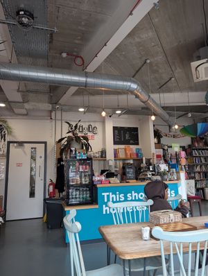 Cafe area at Shop from Crisis in North London