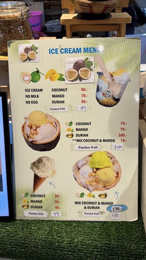 Different sorts of ice cream   at Coconut Ice Cream in Koh Samui