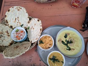 Coconut Roti with jackfruit curry at The White Rabbit  in Ella