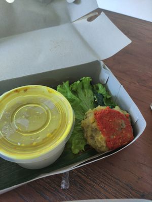 Soup and burger at Dayu's Warung in Ubud