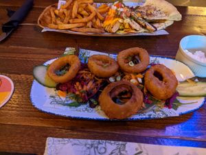 Onion rings (highly recommend) at The Head of Steam in Sheffield