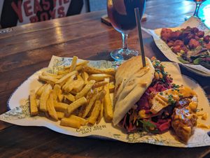 Vegan 'chicken' gyro at The Head of Steam in Sheffield
