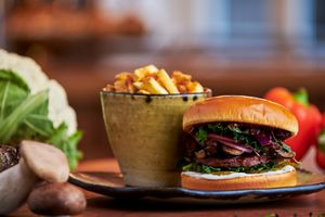 BBQ Mushroom burger at Nordur in Aalborg