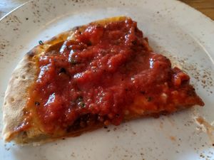 Domenica pizza vegan cheese and pepperoni at Ianni's Pizzeria in Vandergrift