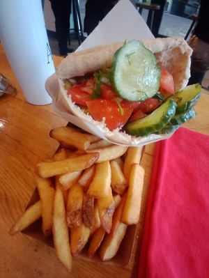 Falafel and fries  at Maoz - Muntplein in Amsterdam