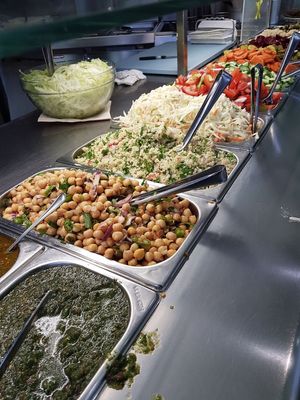 the salad bar - take all you want at Maoz - Muntplein in Amsterdam