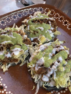 Sopes!  at Vegan Barrio in Cozumel