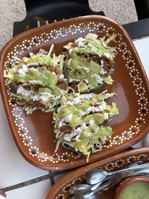 Please try the Sopes!  at Vegan Barrio in Cozumel