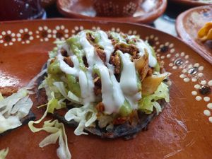Sopes at Vegan Barrio in Cozumel
