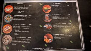 Menu Feb 2025 at Vegan Barrio in Cozumel