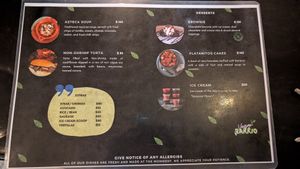Menu Feb 2025 at Vegan Barrio in Cozumel