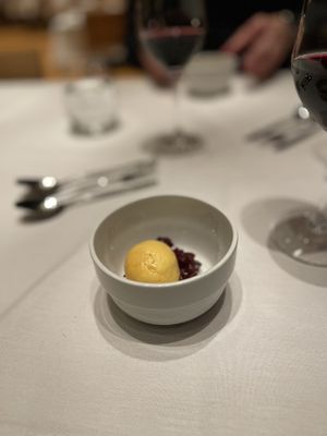 Caramellised beetroot and sorbet  at Ravintola Näsinneula in Tampere