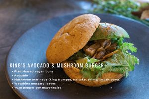 King's Avocado & Mushroom Burger (vegan) at TREE by NAKED - Yoyogi Park in Tokyo