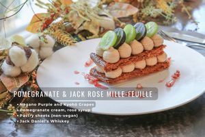 Pomegranate & Jack Rose Mille-Feuille (vegetarian / contains alcohol / available until October 31st) at TREE by NAKED - Yoyogi Park in Tokyo