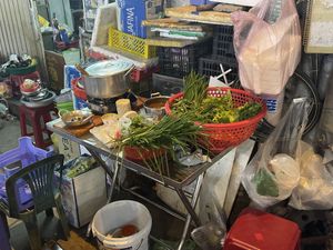 Ingredients   at Goi Cuon Chay - Food Stall in Ho Chi Minh City
