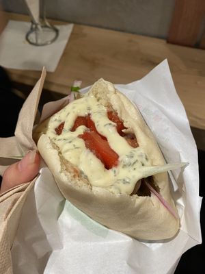 It looks awful but it was amazing!  at Maoz - Leidsestraat in Amsterdam