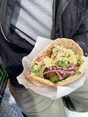 Falafel pita with (different) salad  at Maoz - Leidsestraat in Amsterdam