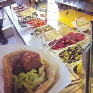 pita falafel at Maoz - Leidsestraat in Amsterdam