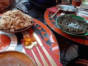 Rice and spinach at Delrobah in Antwerpen