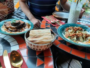 Perfectly cooked aubergines and dumplings at Delrobah in Antwerpen